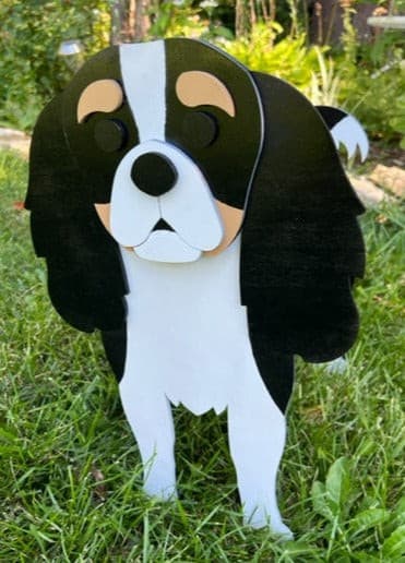 Cavalier King Charles Dog Planter Box decor