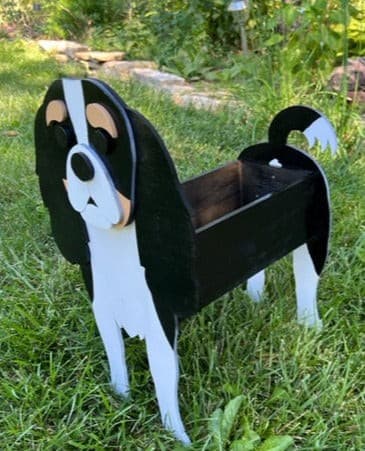 Cavalier King Charles Dog Planter Box decor