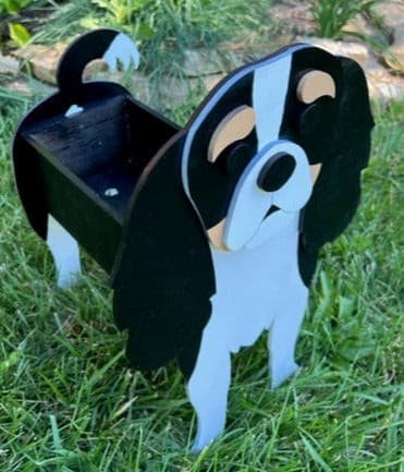 Cavalier King Charles Dog Planter Box decor