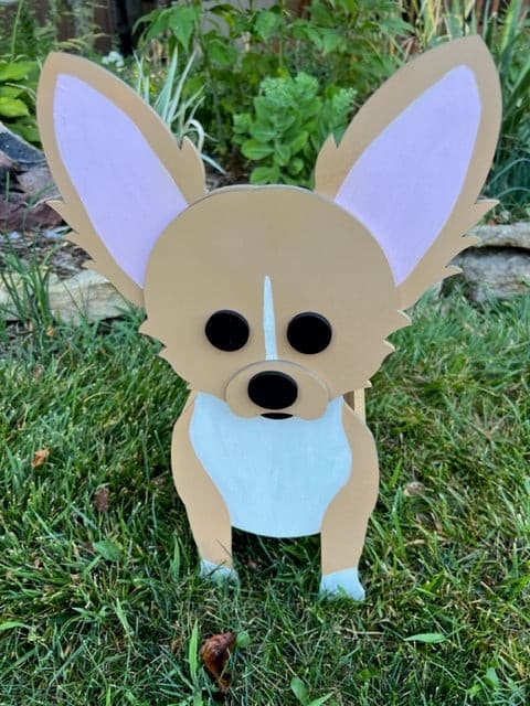 Chihuahua - Long Haired Dog Planter Box decor