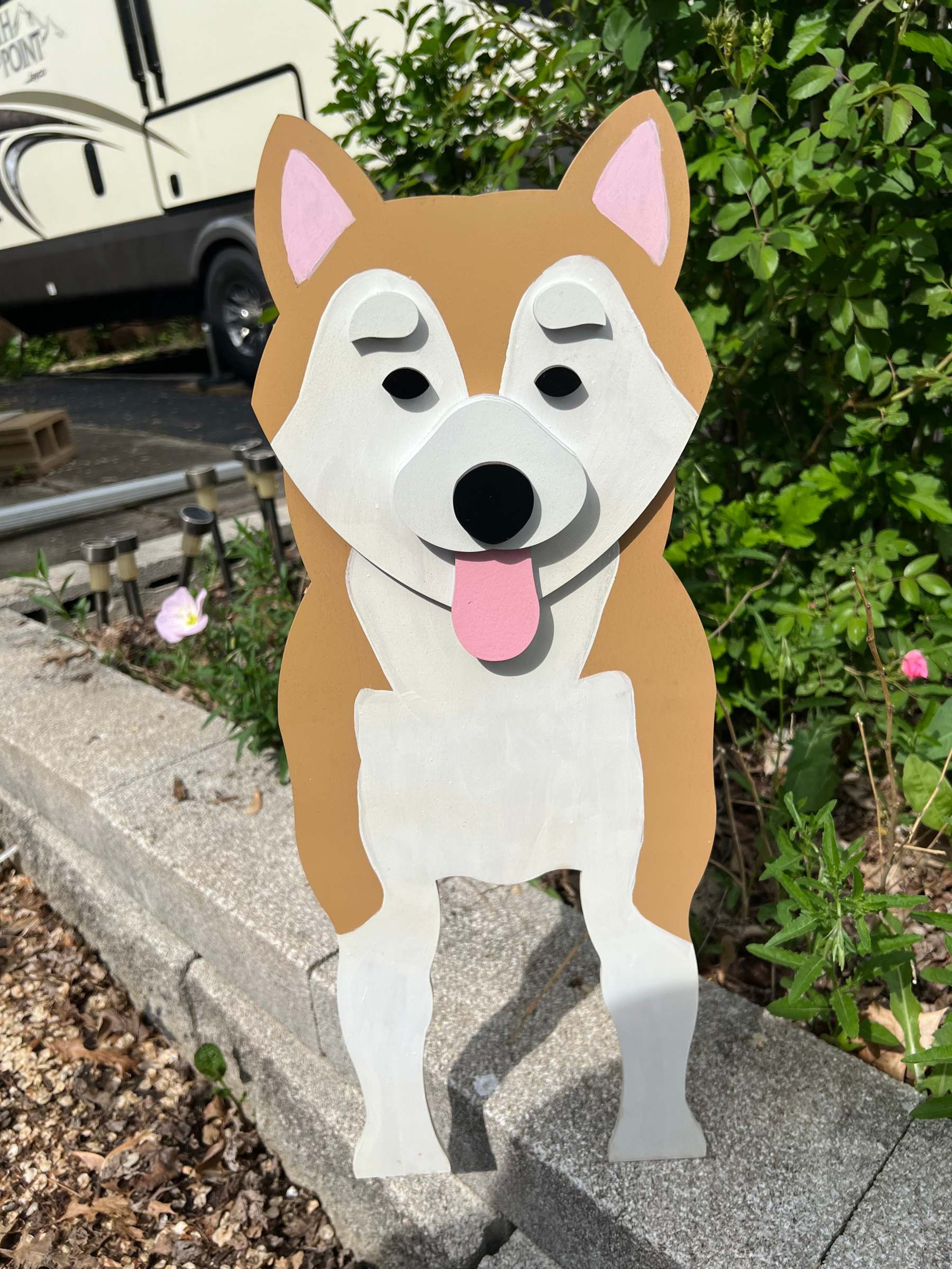 Shiba Inu Dog Planter Box decor