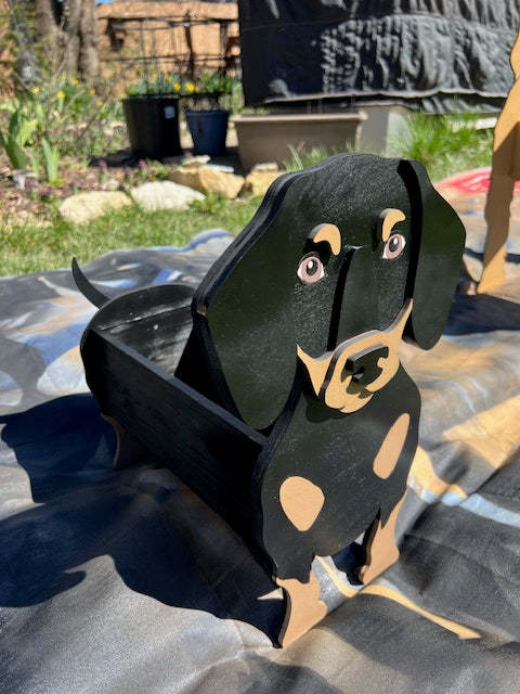 Dachshund Planter Box decor - new style