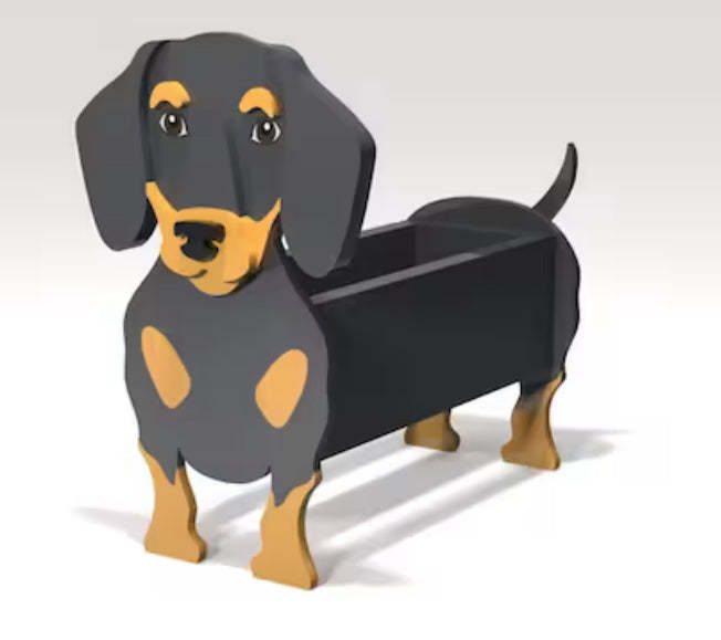 Dachshund Planter Box decor - new style