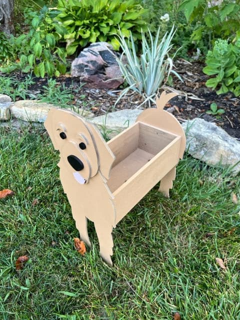 Golden Retriever Dog Planter Box decor