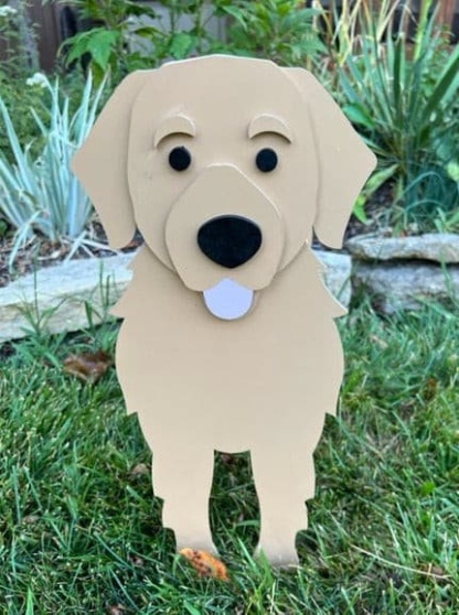 Golden Retriever Dog Planter Box decor