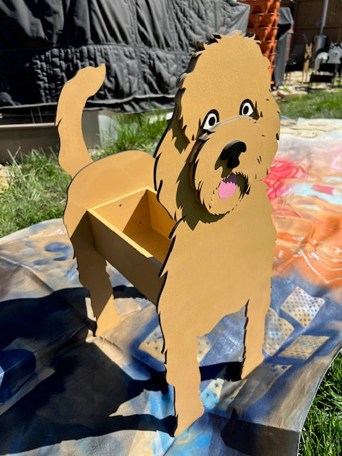Goldendoodle Planter Box decor