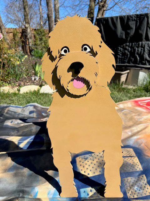 Goldendoodle Planter Box decor