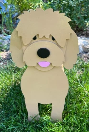 Goldendoodle Planter Box decor