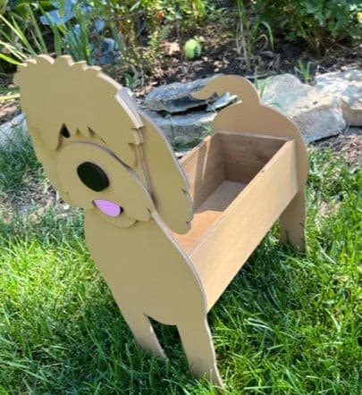 Goldendoodle Planter Box decor