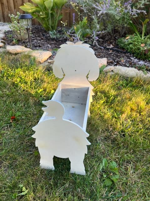 Maltese Dog Planter Box decor