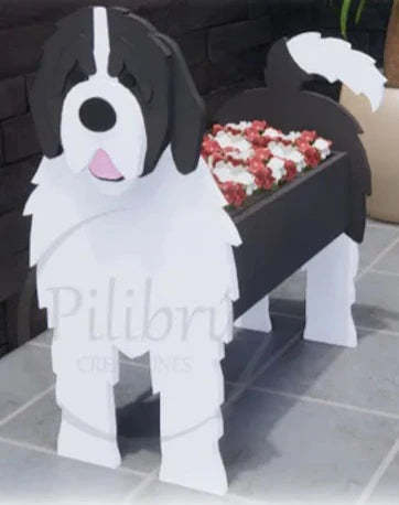 Newfoundland Dog 'Newfie' Planter Box decor