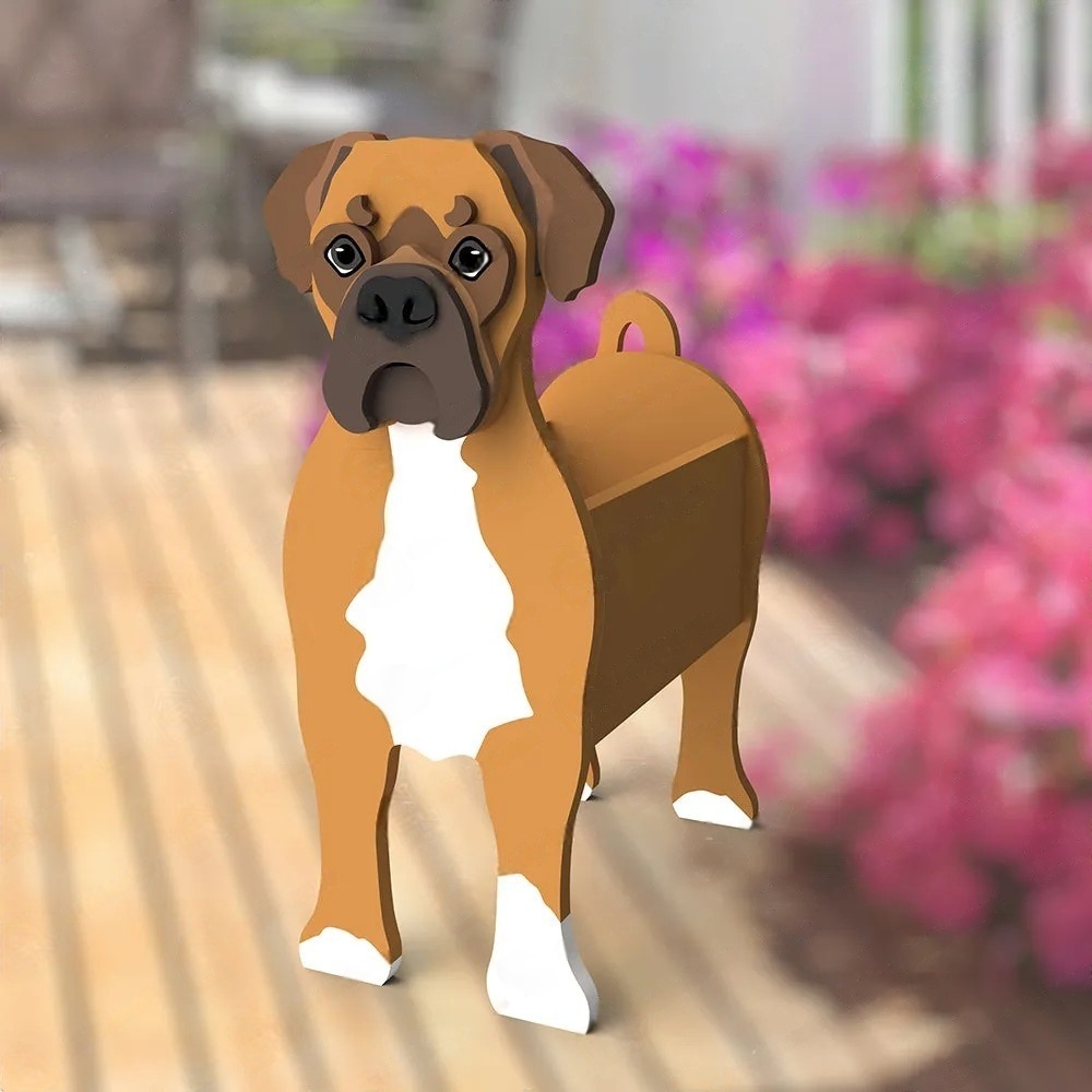 Boxer Dog Planter