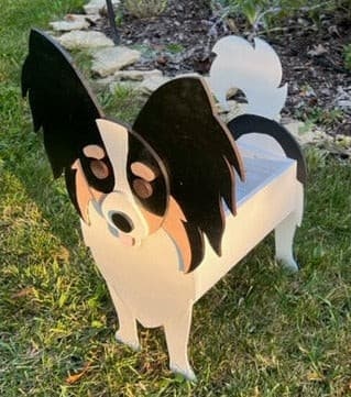 Papillon Dog Planter Box decor