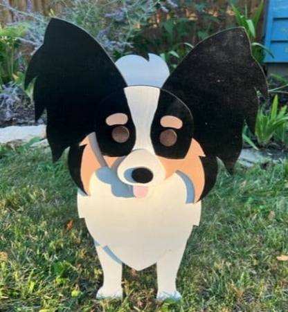 Papillon Dog Planter Box decor