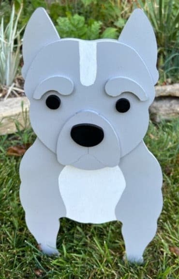 Pit Bull Dog Planter Box decor