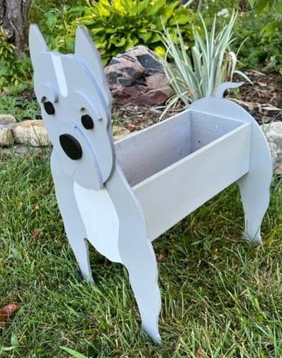 Pit Bull Dog Planter Box decor