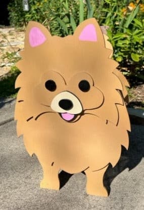Pomeranian Dog Planter Box decor