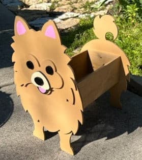 Pomeranian Dog Planter Box decor