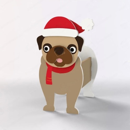Pug Christmas Planter