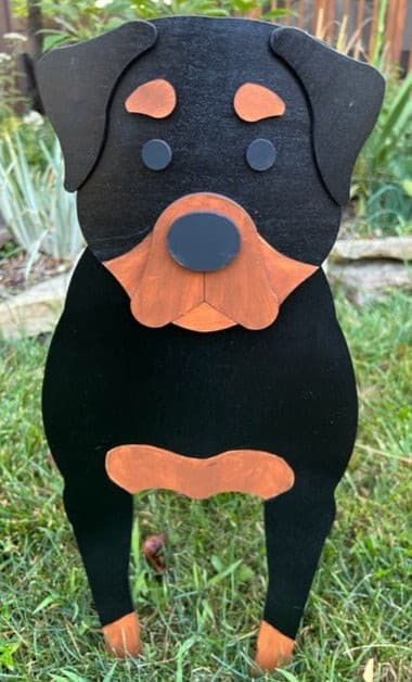 Rottweiler Dog Planter Box