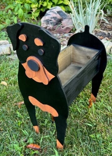 Rottweiler Dog Planter Box