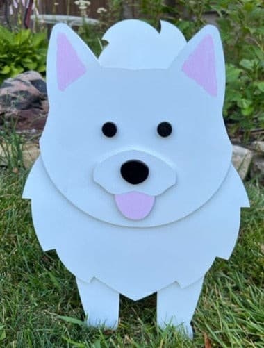 Samoyed Planter Box decor