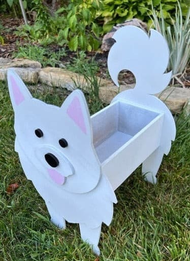 Samoyed Planter Box decor