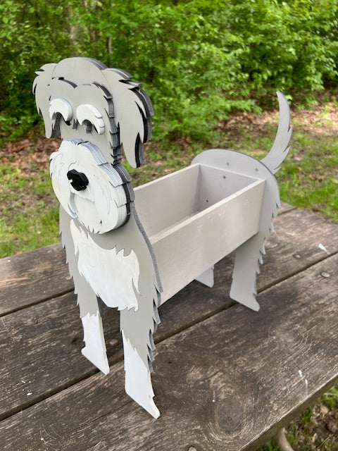 Schnauzer Planter Box decor - new style
