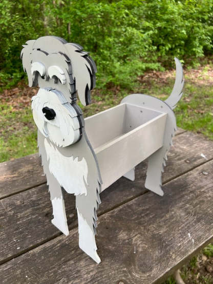 Schnauzer Planter Box decor - new style