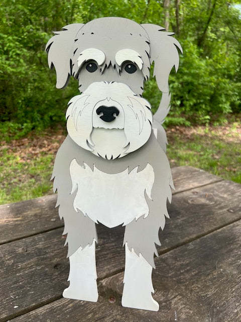 Schnauzer Planter Box decor - new style