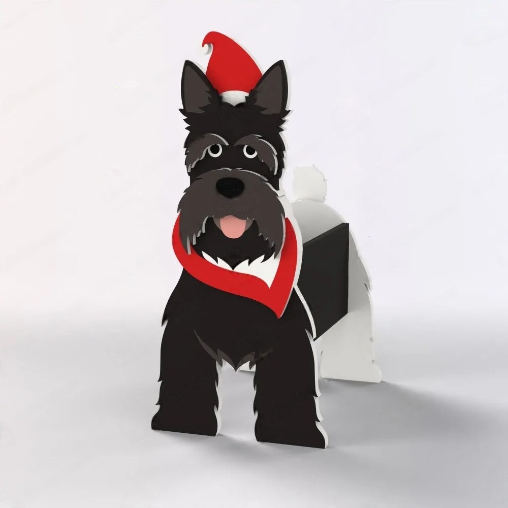 Scottish Terrier Christmas Planter