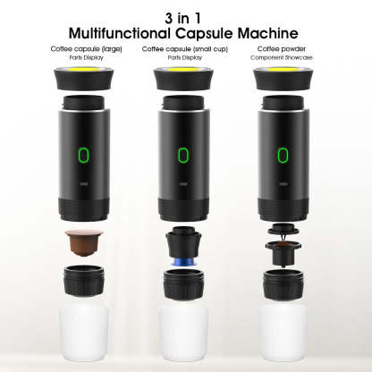 Universal Capsule Coffee Machine Wireless Electric Portable Espresso for Car & Home Camping Powder Travel Coffee Maker
