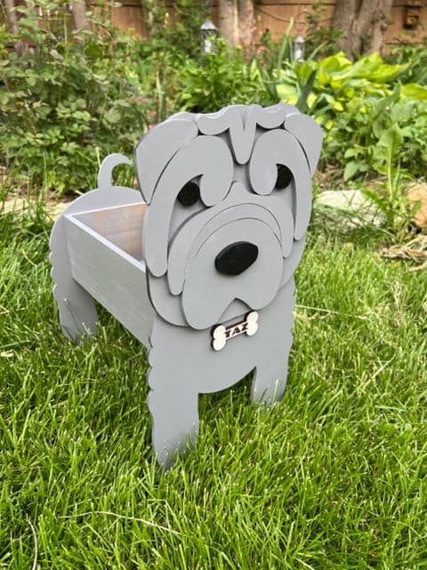 Shar Pei Planter Box decor