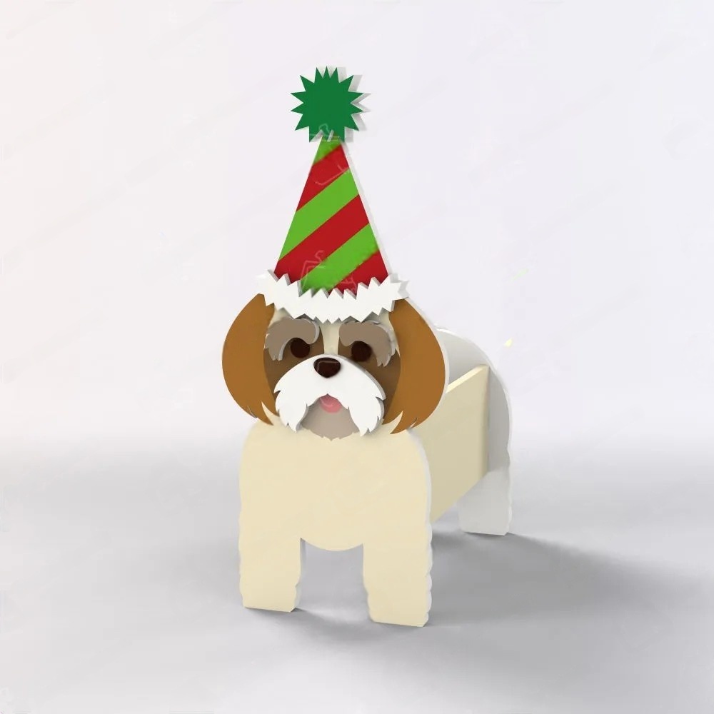Shih Tzu Christmas Planter