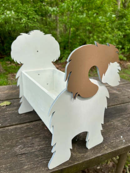 Shih Tzu Dog Planter Box decor
