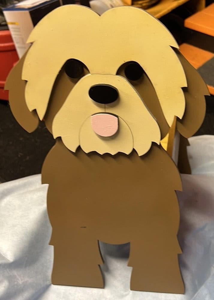Shih Tzu Dog Planter Box decor
