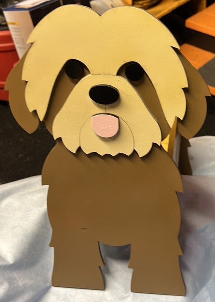 Shih Tzu Dog Planter Box decor