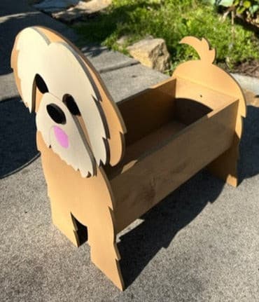 Shih Tzu Dog Planter Box decor