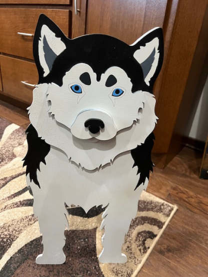 Siberian Husky Planter Box decor