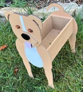 Staffordshire Terrier Dog Planter Box decor