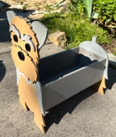 'Yorkie' Yorkshire Terrier Dog Planter Box decor