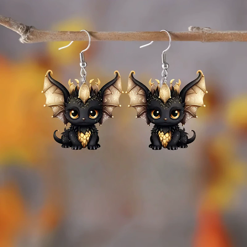 Multicolor Dragon Baby Charm Earrings Set🦖