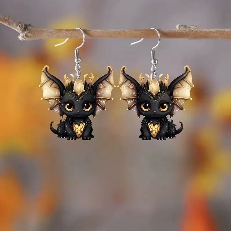 Multicolor Dragon Baby Charm Earrings Set🦖