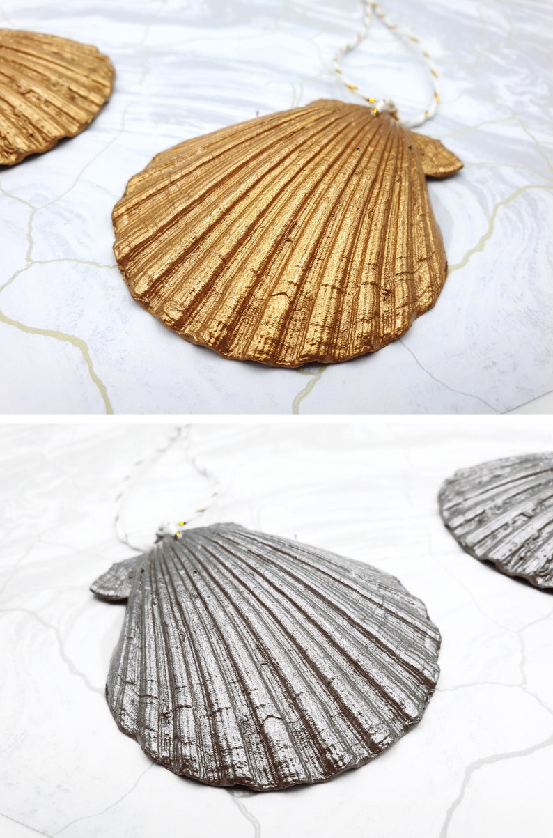 Handmade Christmas ornaments  woodland ornaments  shell image 7