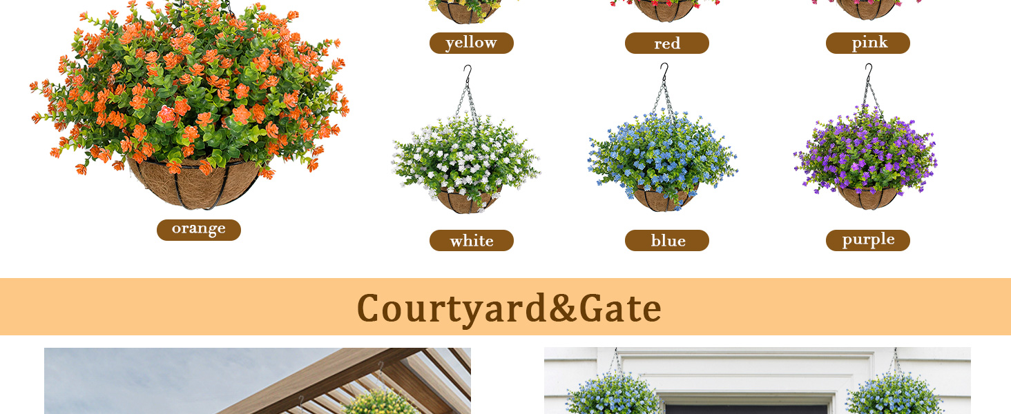 artificial hanging flowers basket