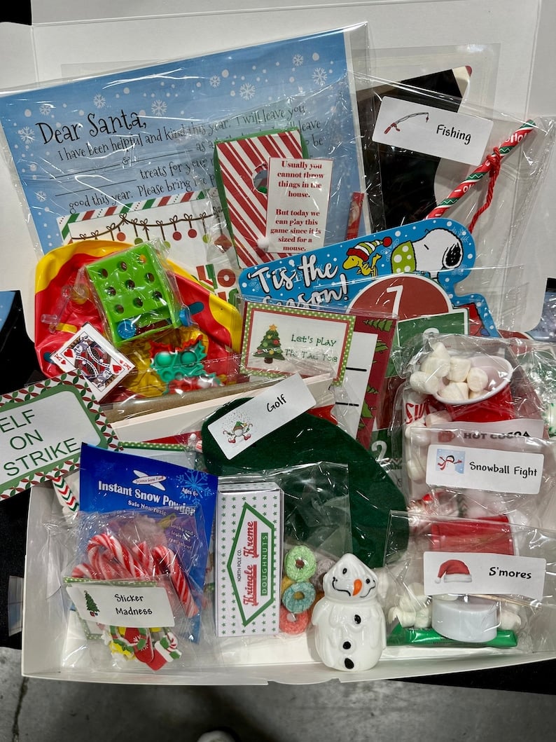 Elf Activity Kit Elf Prop Kit Elf Arrival Elf Games 24 Day image 1