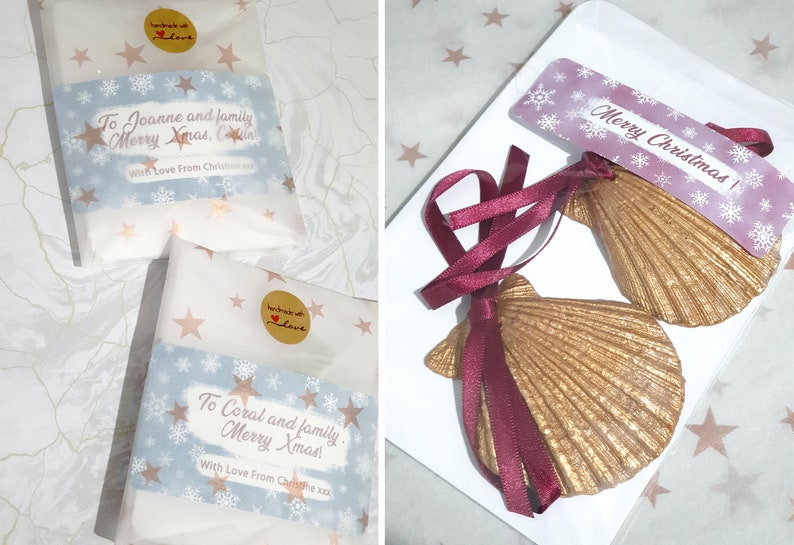 Handmade Christmas ornaments  woodland ornaments  shell image 9