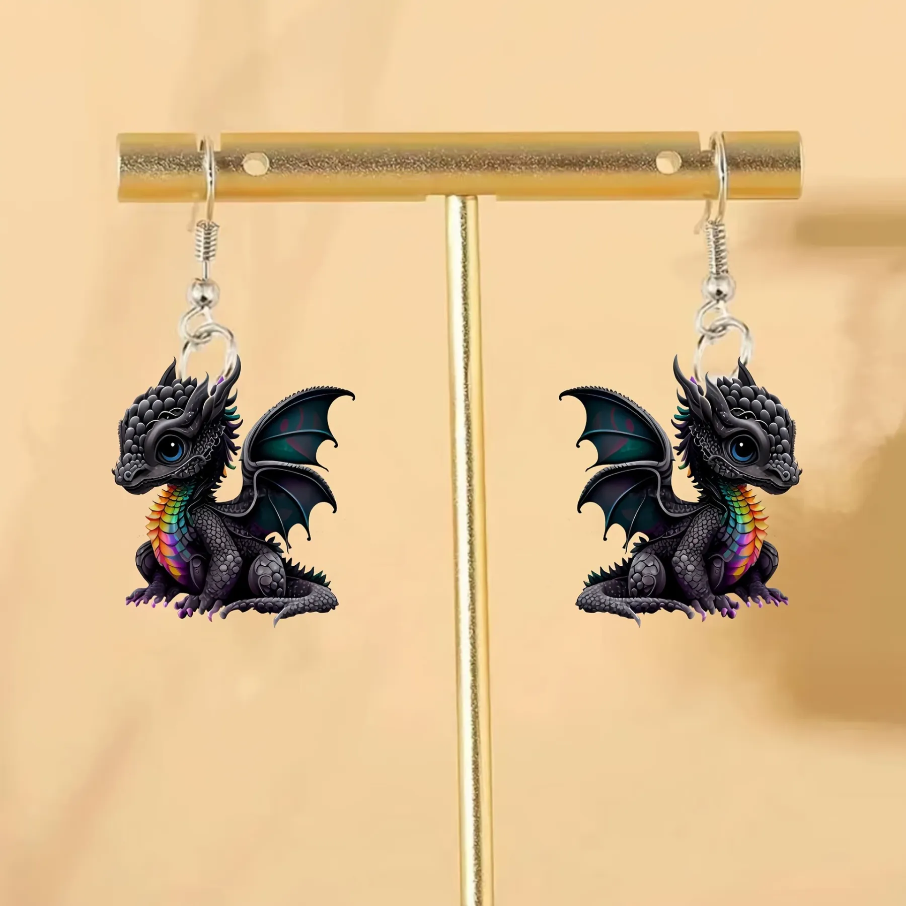 Multicolor Dragon Baby Charm Earrings Set🦖