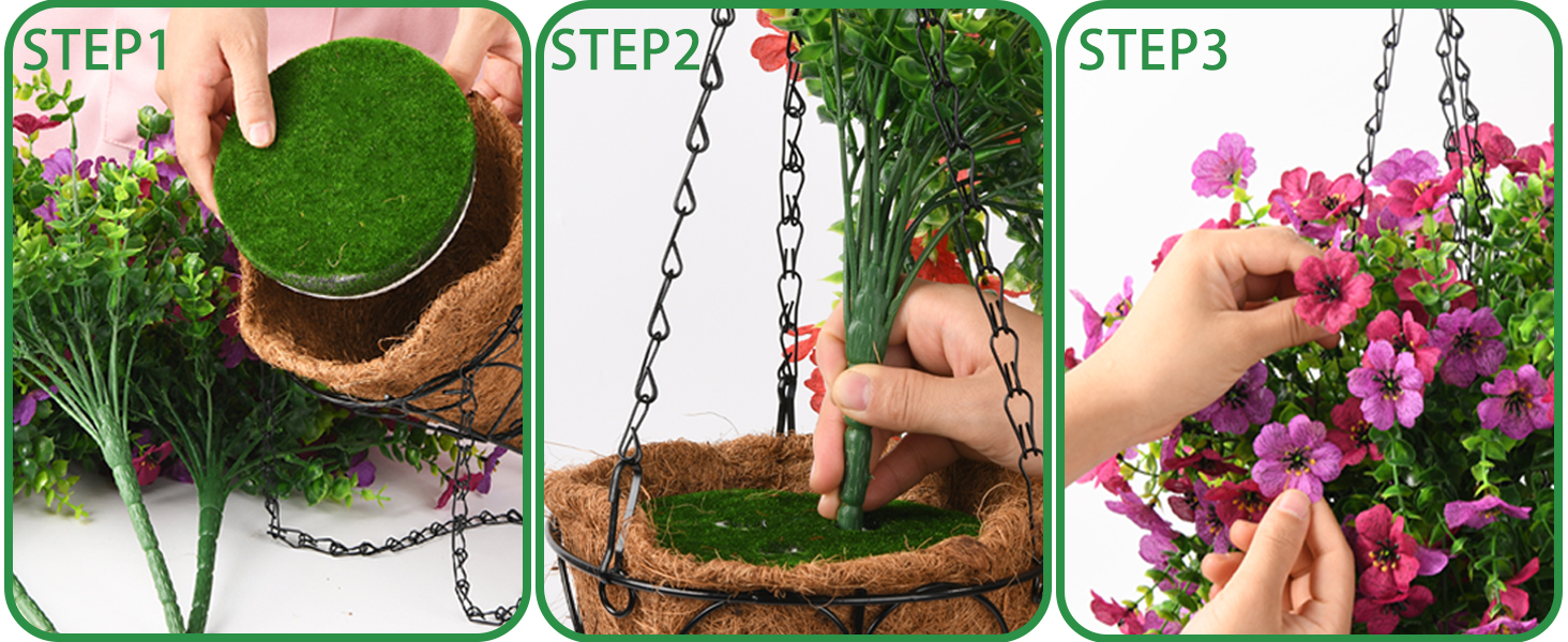 artificial hanging flowers outdoor