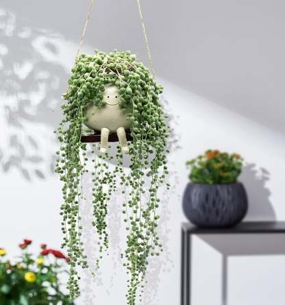 Swing Smile Face Hanging Flower Head Planters(BUY 1 GET 1 2PC)